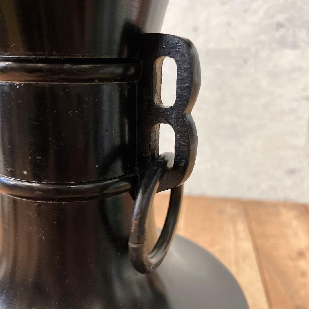 唐銅 池坊 遊環 双耳 薄端 唐金 銅製 華道具 立花瓶 花瓶 花入れ 花立て