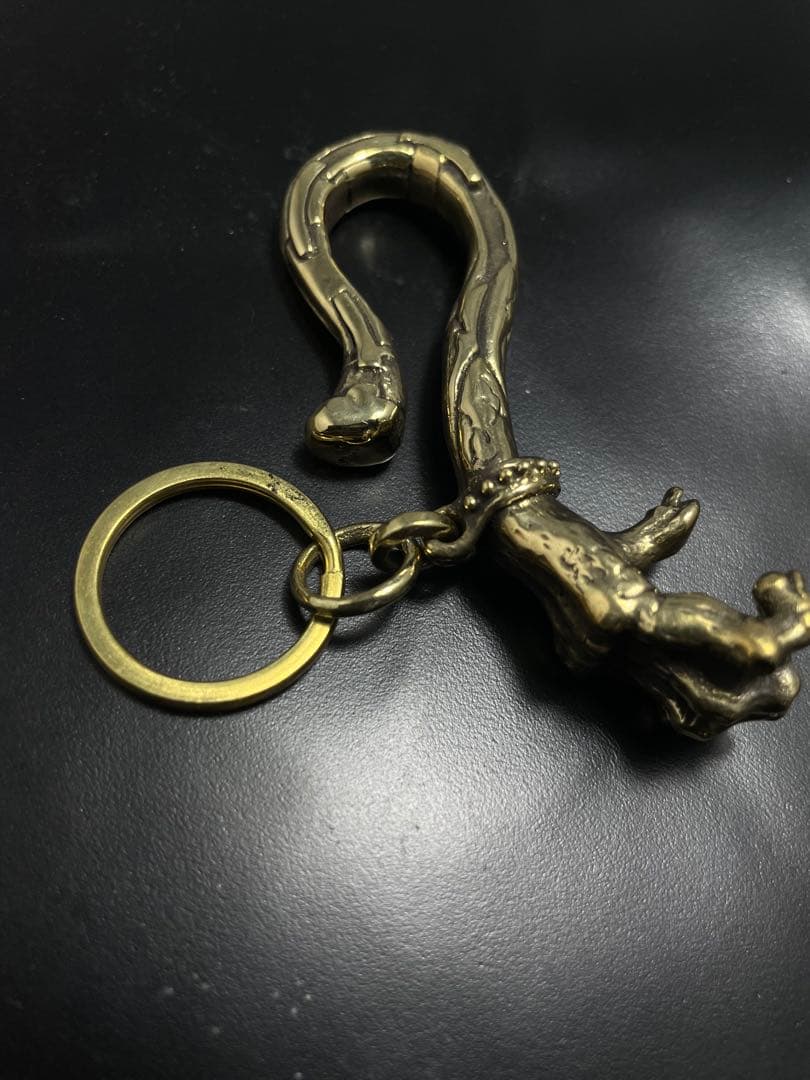 栓抜き！真鍮製（ブラス）★ハンド・キーフック★ウォレットチェーン接続★
