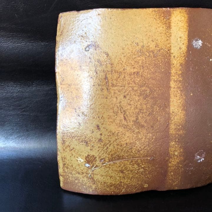 古美術品◼️お茶室よりステキな雰囲気の菓子皿が出てきました、茶道具、備前焼、角皿