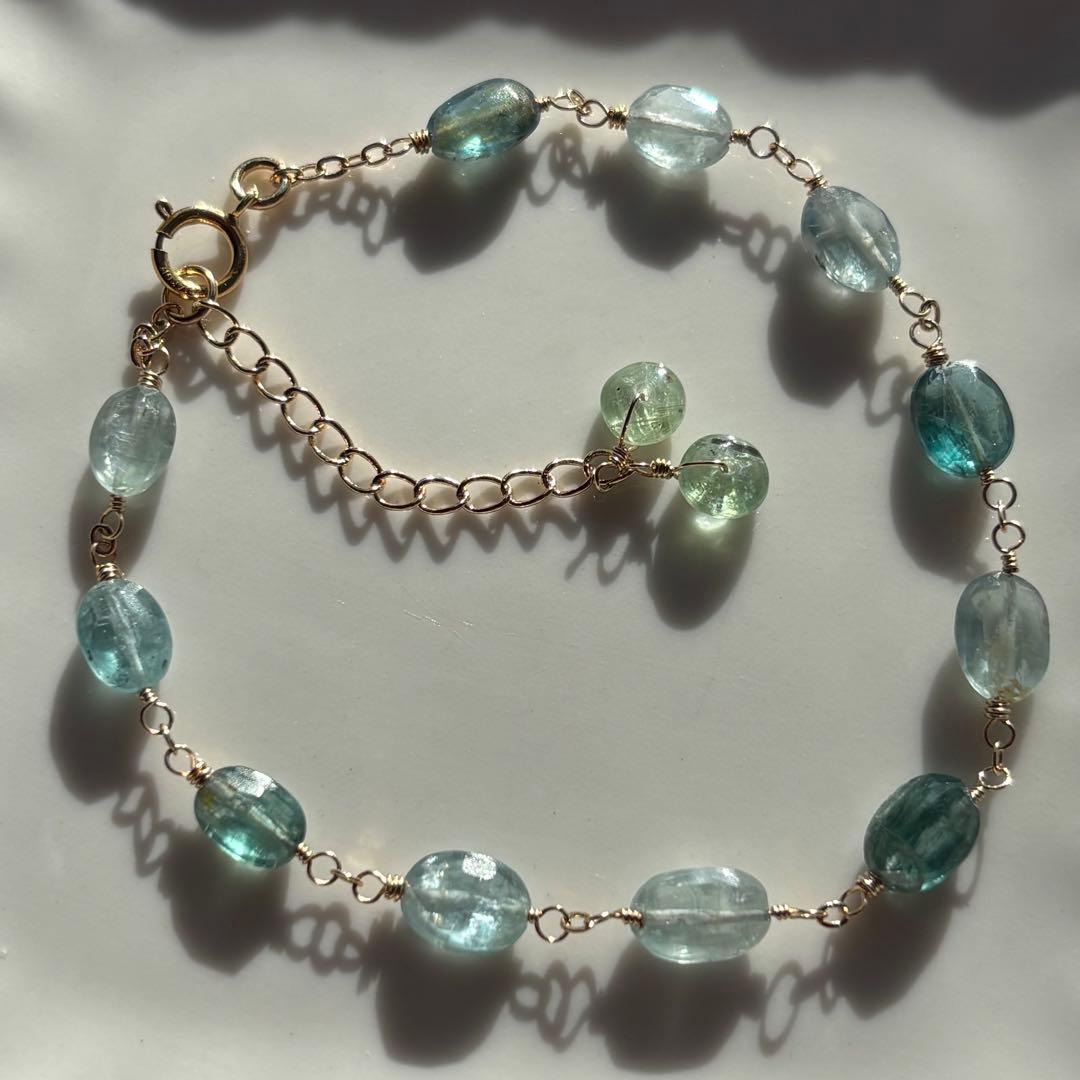 MIXカイヤナイト✴︎14kgfブレスレットB184