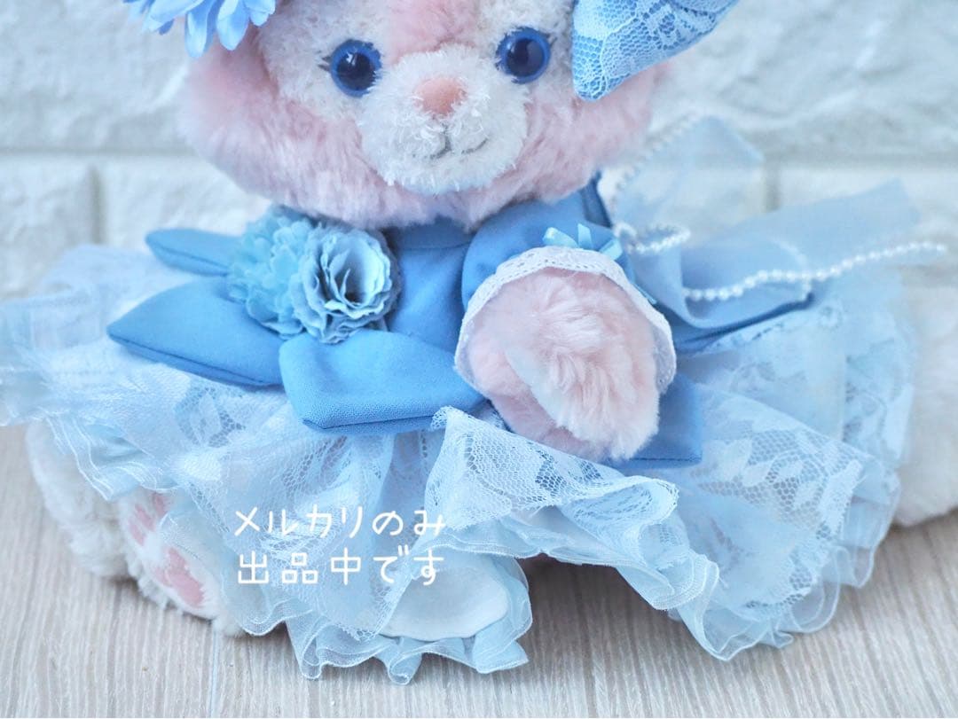 リーナベル　ショルダー　コスチューム　ハンドメイド　服　妖精　レースブルー