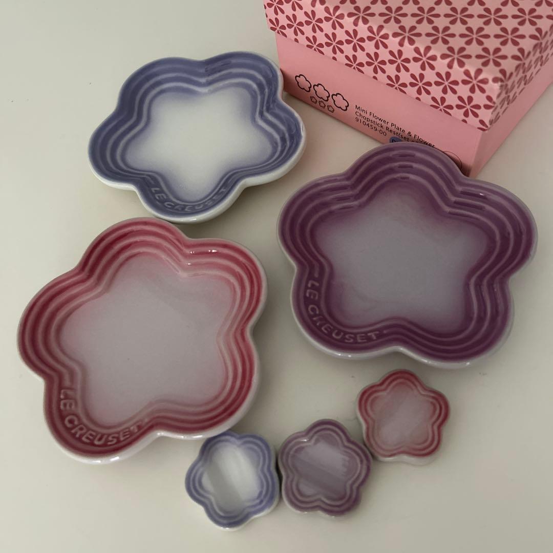 LE CREUSET ミニフラワーペタル&フラワーチョップスティックレスト 6点