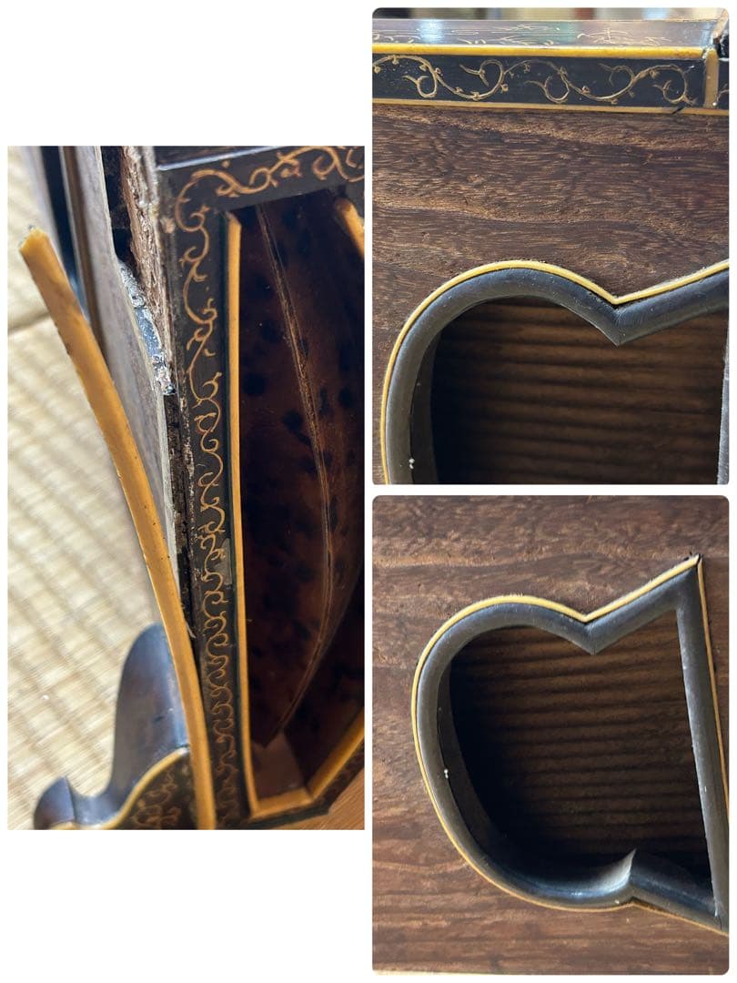 希少　琴　筝　13弦　鼈甲　蒔絵　琴柱　弦楽器　工芸品　源氏物語　ダメージ品