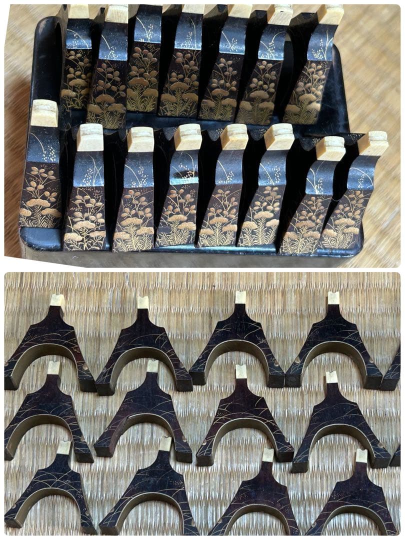 希少　琴　筝　13弦　鼈甲　蒔絵　琴柱　弦楽器　工芸品　源氏物語　ダメージ品