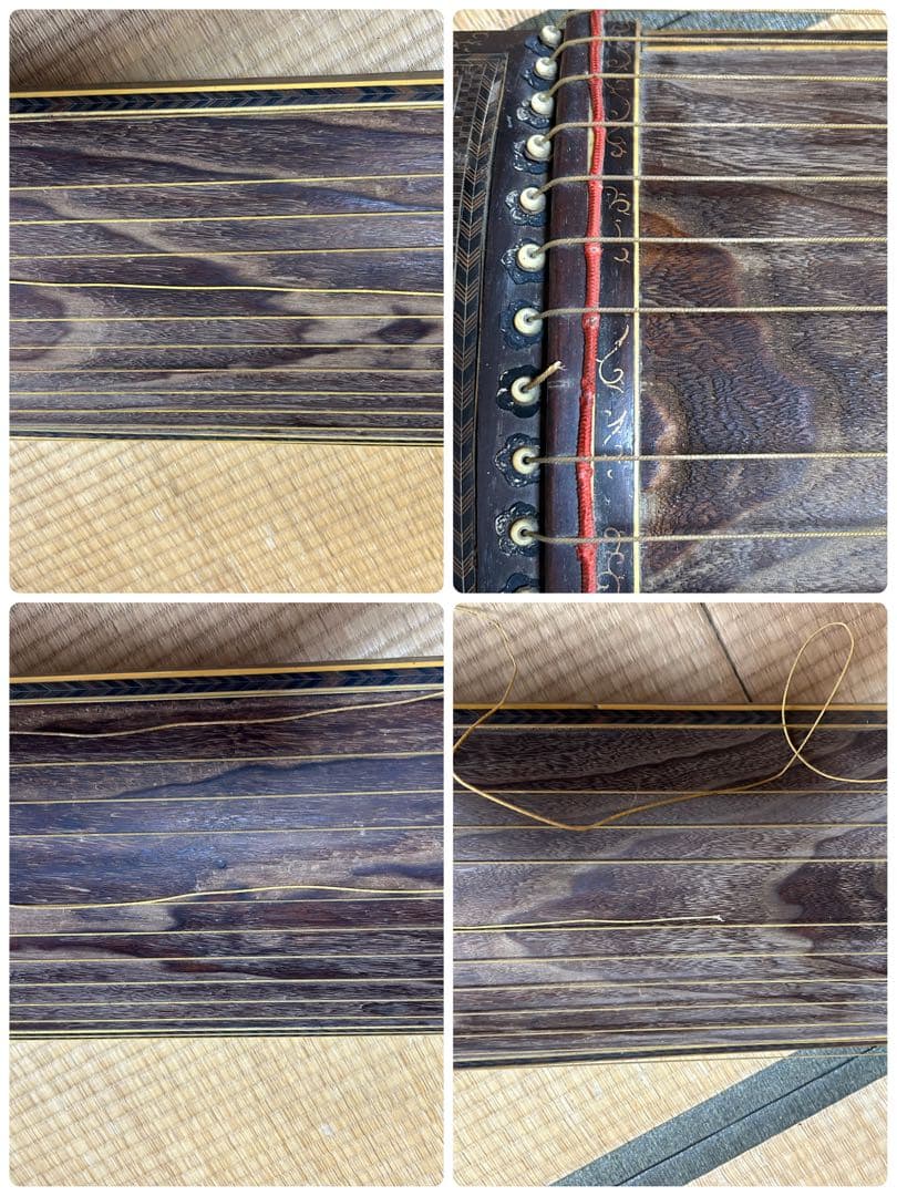 希少　琴　筝　13弦　鼈甲　蒔絵　琴柱　弦楽器　工芸品　源氏物語　ダメージ品