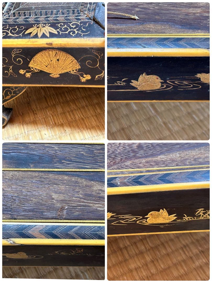 希少　琴　筝　13弦　鼈甲　蒔絵　琴柱　弦楽器　工芸品　源氏物語　ダメージ品