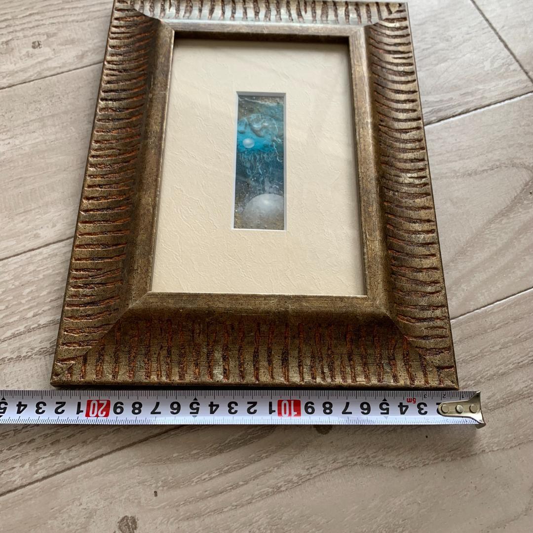 【額入り】くらげ 月 絵画 油絵 スプレーアート 幻想的な絵