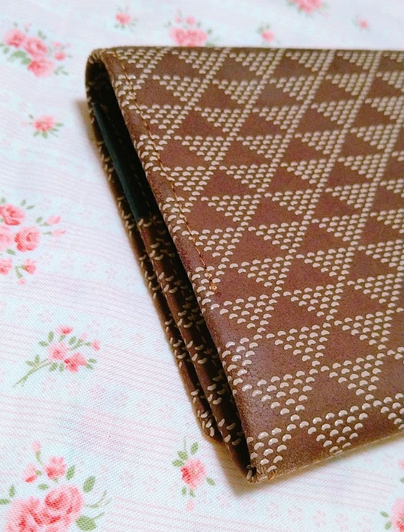 印傳屋 長財布 波うろこ柄 茶×白