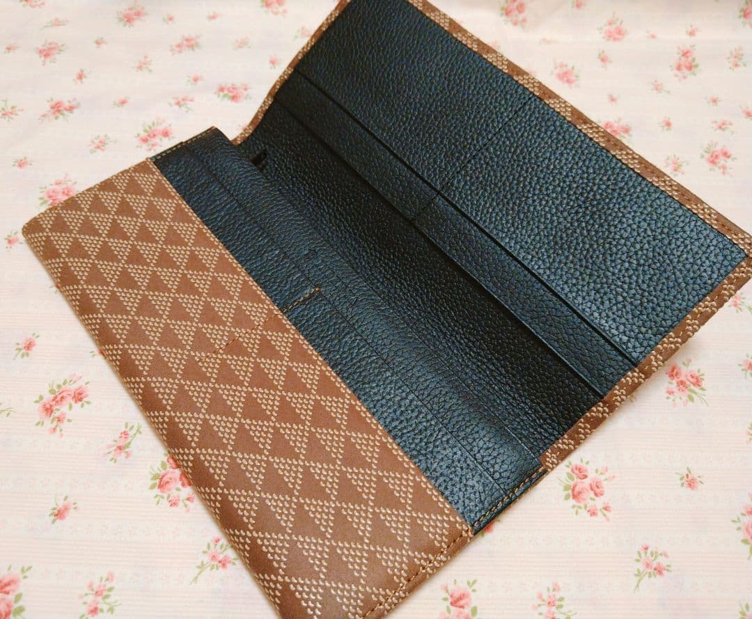 印傳屋 長財布 波うろこ柄 茶×白