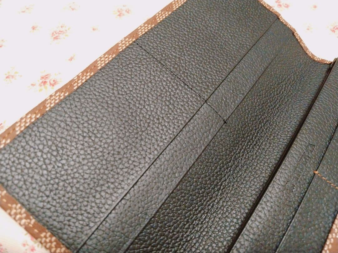 印傳屋 長財布 波うろこ柄 茶×白