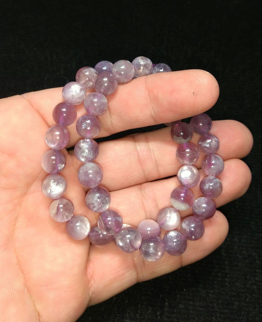 【お手頃】パープルマイカインクォーツ《２本セット》ブレスレット　美品　希少