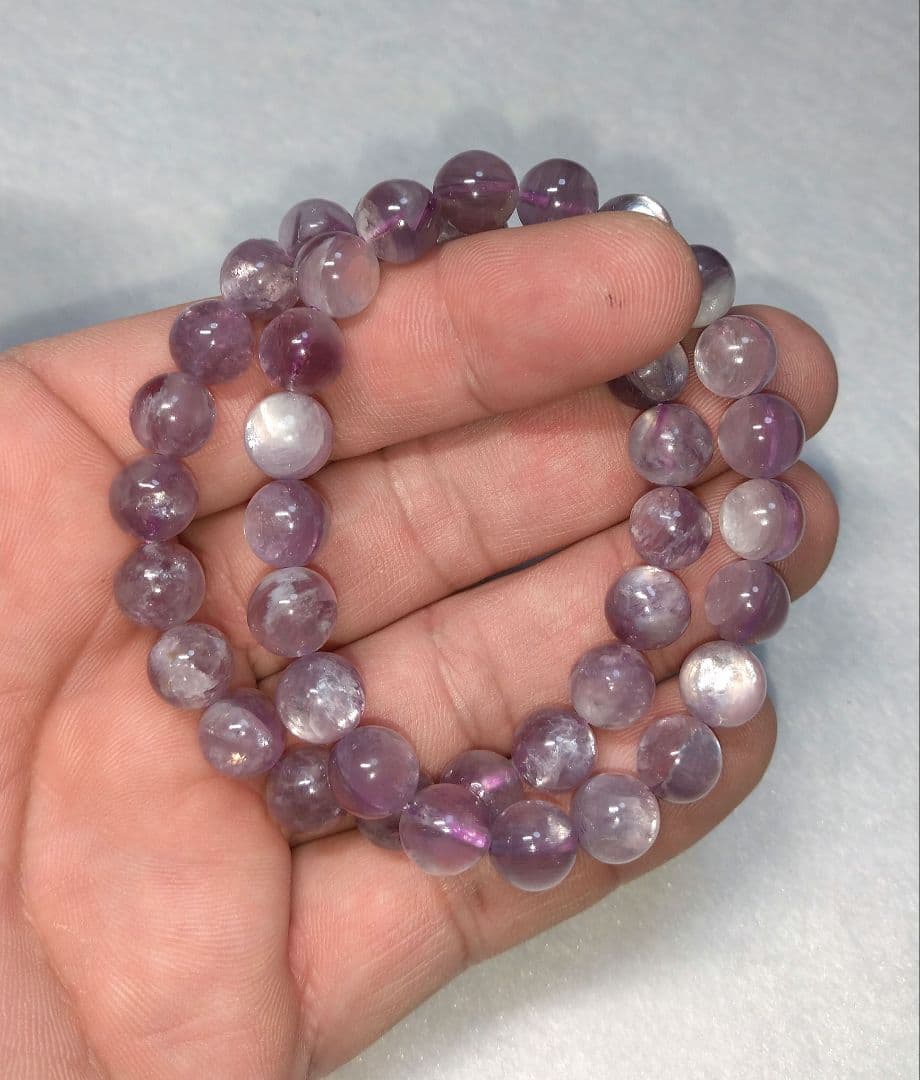 【お手頃】パープルマイカインクォーツ《２本セット》ブレスレット　美品　希少