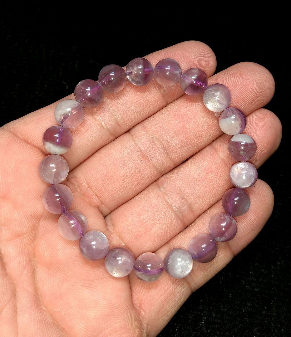 【お手頃】パープルマイカインクォーツ《２本セット》ブレスレット　美品　希少