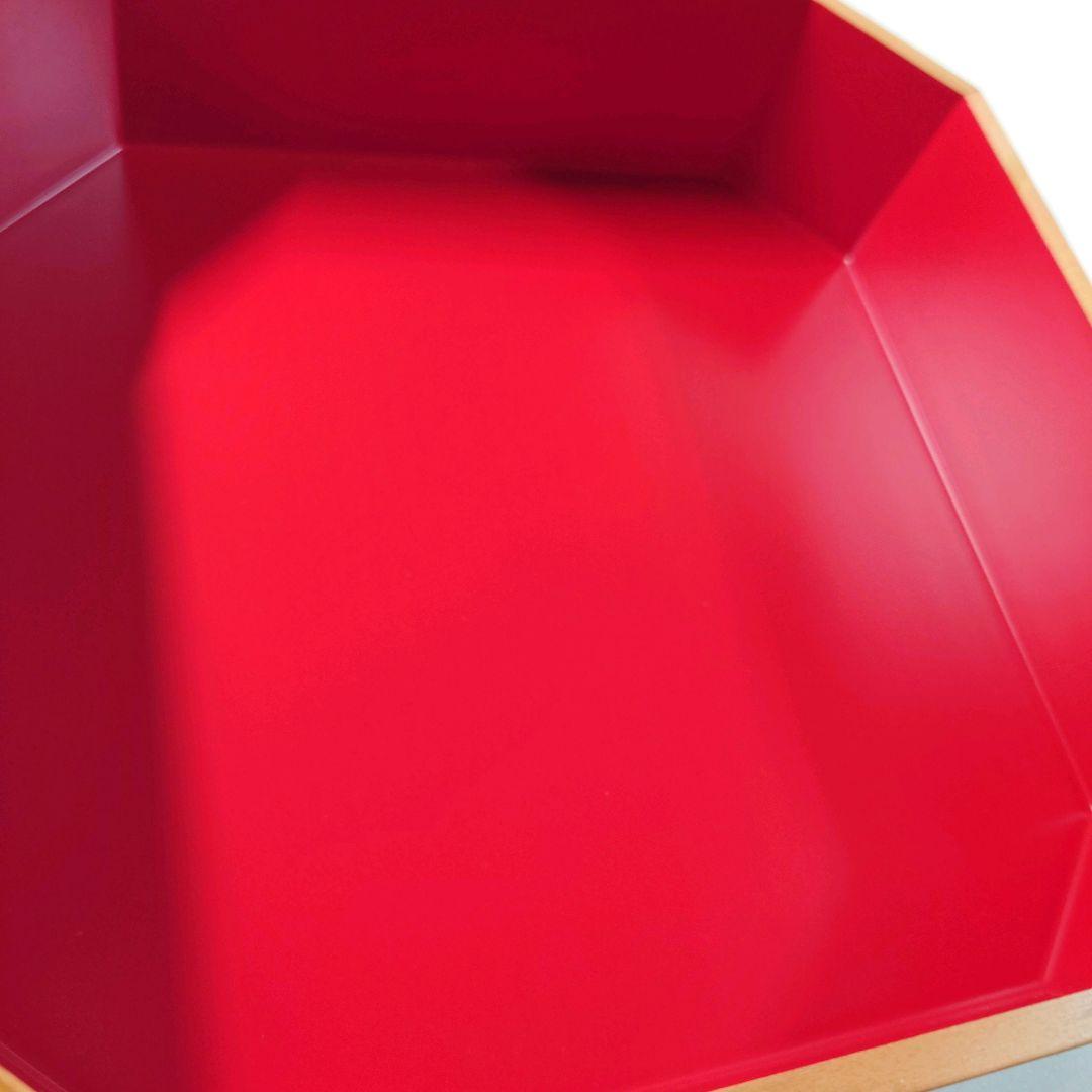 秋田杉　隅切三段重　内朱　重箱