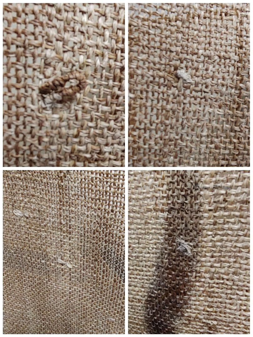 麻　手描き　柿渋のれん手染め