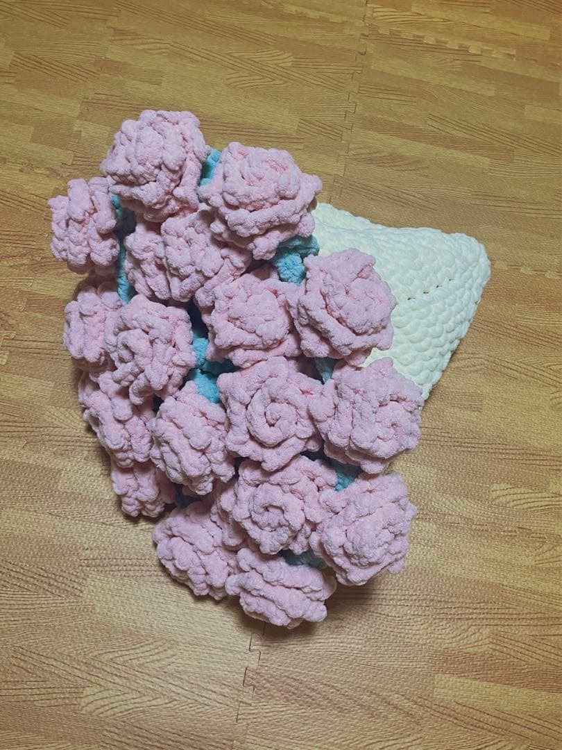 花束ブランケット　ブランケット　直径約78cm 大きい花　バラ