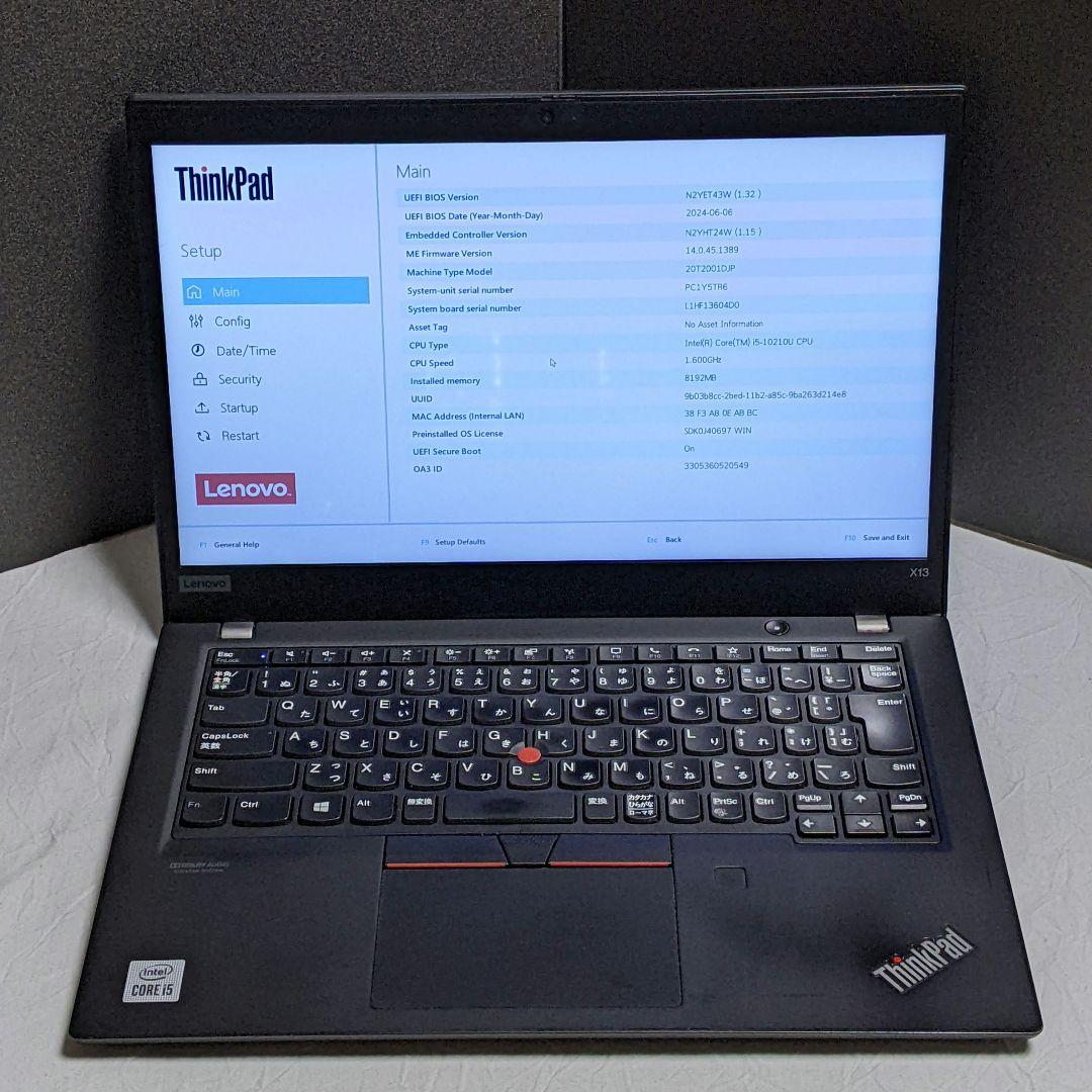 ThinkPad X13 Gen1 (十世代 i5/8G/ストなし/HD画面)