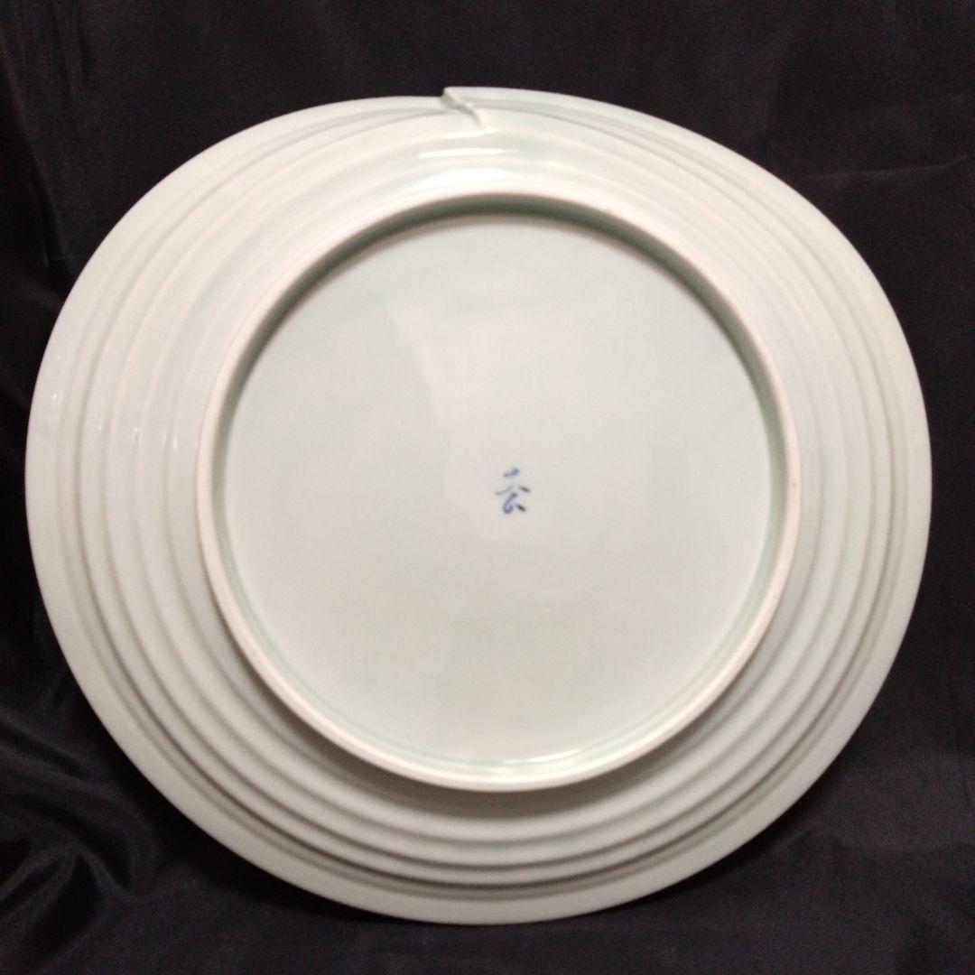 未使用 有田焼 文山窯 プラチナ牡丹 大皿　お祝い　パーティー