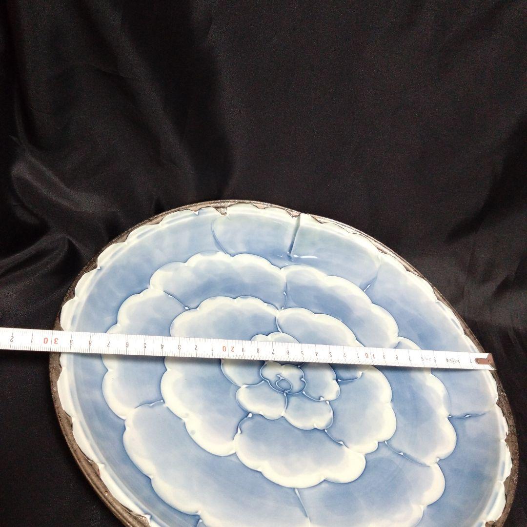 未使用 有田焼 文山窯 プラチナ牡丹 大皿　お祝い　パーティー