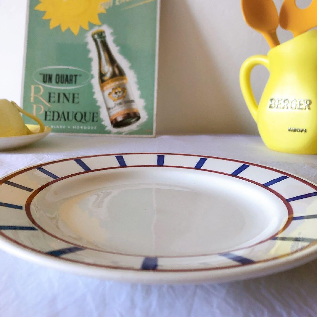 ディゴワンサルグミンヌ バスク柄デイナープレート B フランスアンティーク食器