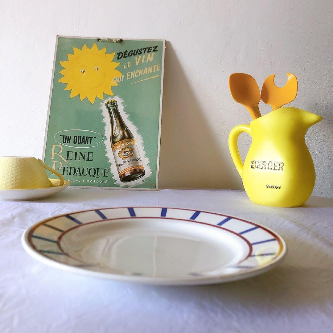 ディゴワンサルグミンヌ バスク柄デイナープレート B フランスアンティーク食器