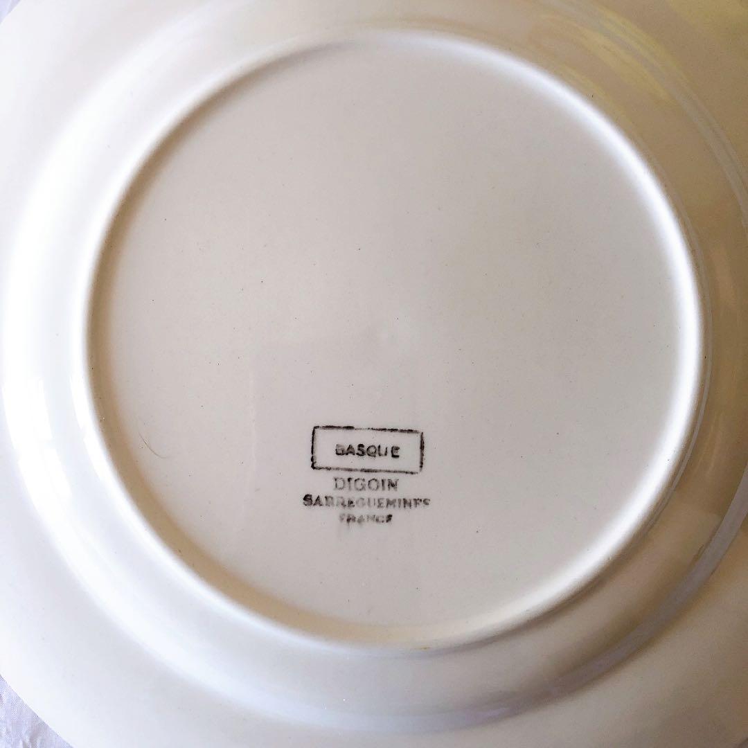 ディゴワンサルグミンヌ バスク柄デイナープレート B フランスアンティーク食器