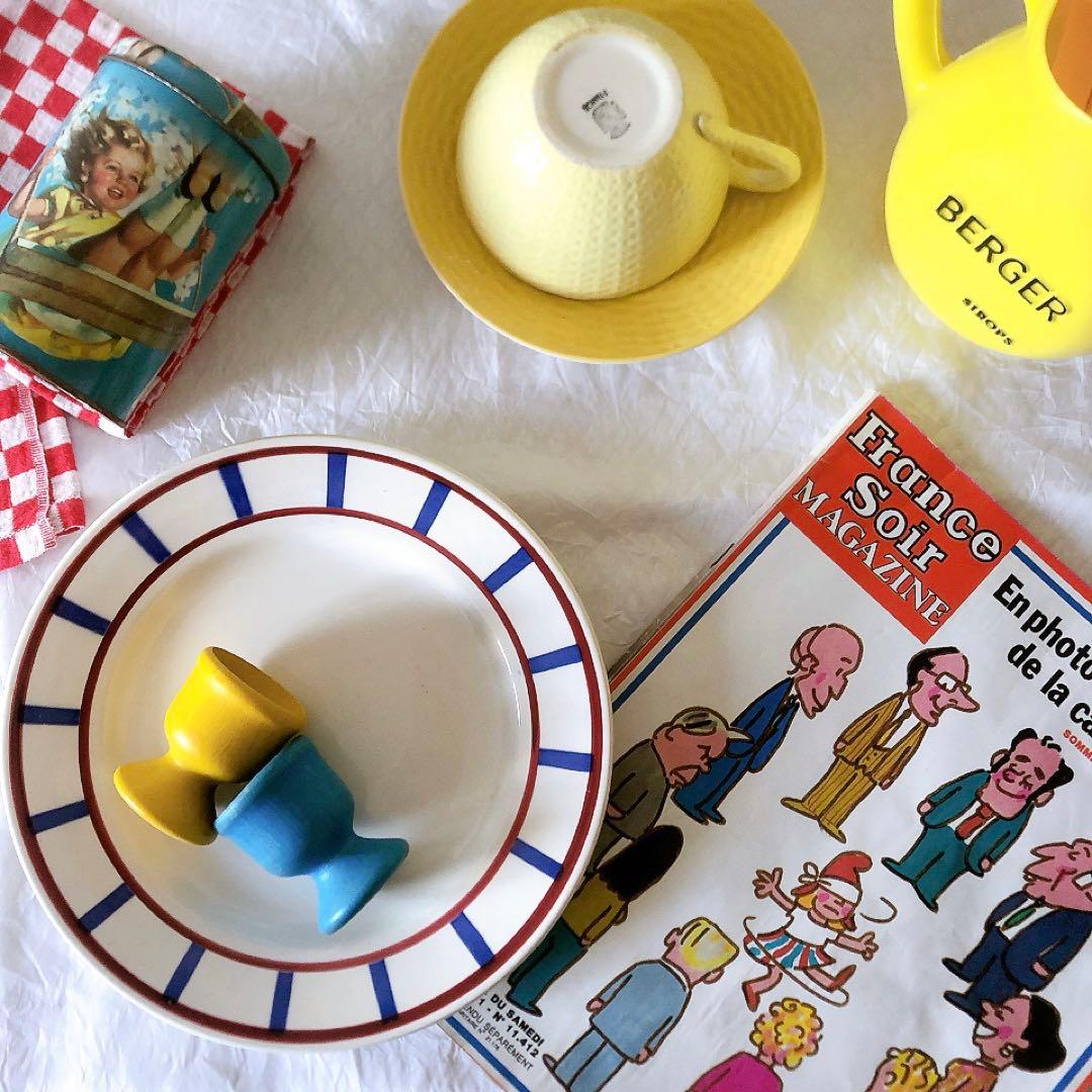 ディゴワンサルグミンヌ バスク柄デイナープレート B フランスアンティーク食器