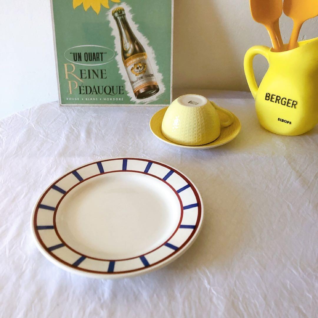 ディゴワンサルグミンヌ バスク柄デイナープレート B フランスアンティーク食器