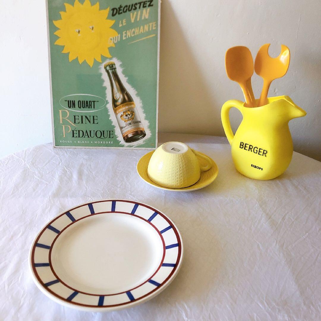 ディゴワンサルグミンヌ バスク柄デイナープレート B フランスアンティーク食器