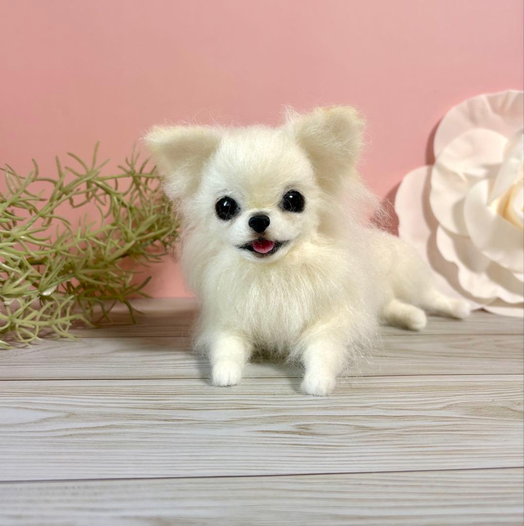 羊毛犬　羊毛フェルト　にこにこチワワ