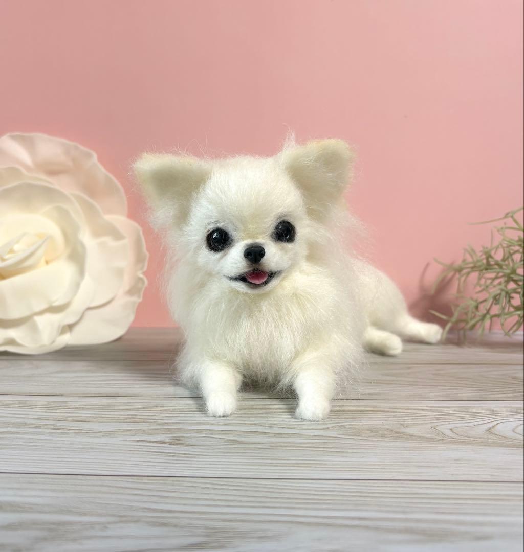 羊毛犬　羊毛フェルト　にこにこチワワ