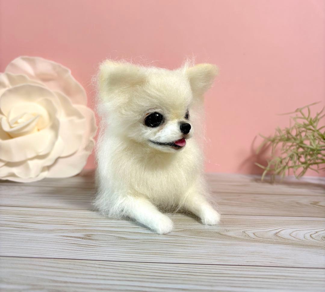 羊毛犬　羊毛フェルト　にこにこチワワ