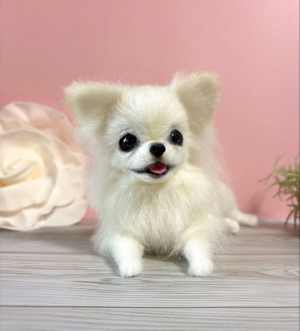 羊毛犬　羊毛フェルト　にこにこチワワ