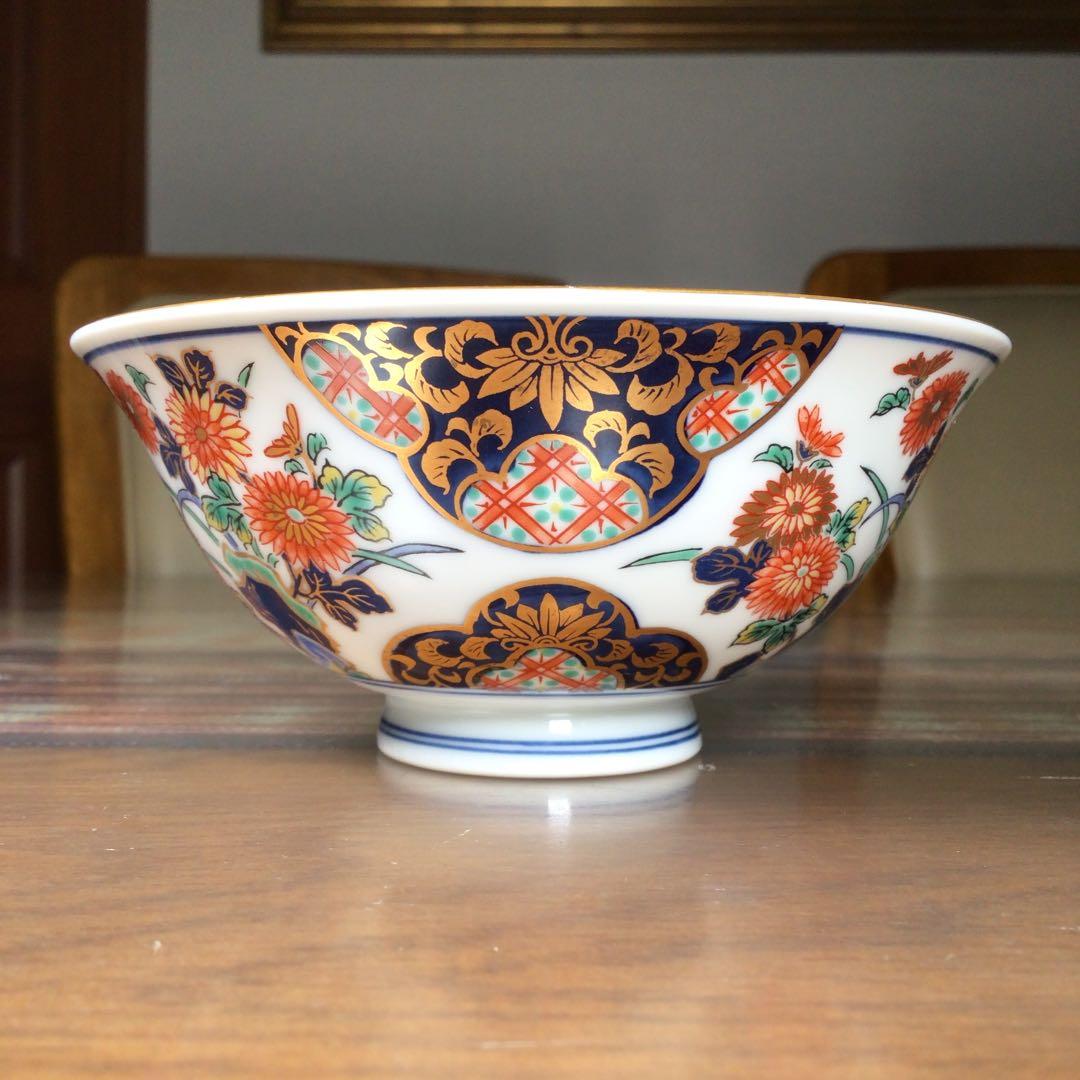 『未使用・小難』　有田焼　謹后工門窯　金彩　ご飯茶碗　4杯