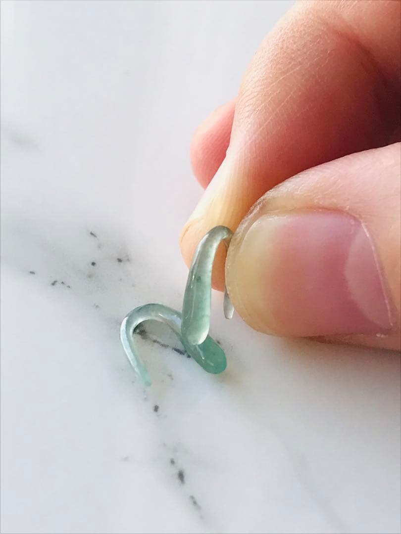 [P400-001] 翡翠　ピアス　天然石　グアテマラ産　ブルーグリーン