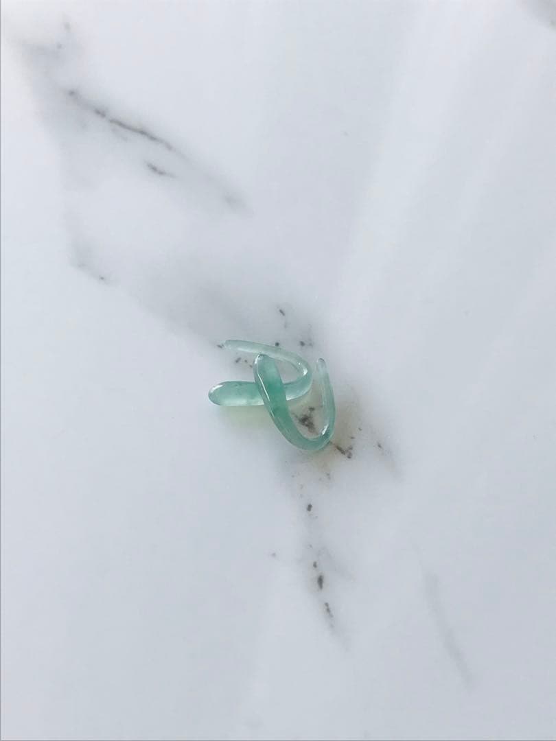 [P400-001] 翡翠　ピアス　天然石　グアテマラ産　ブルーグリーン