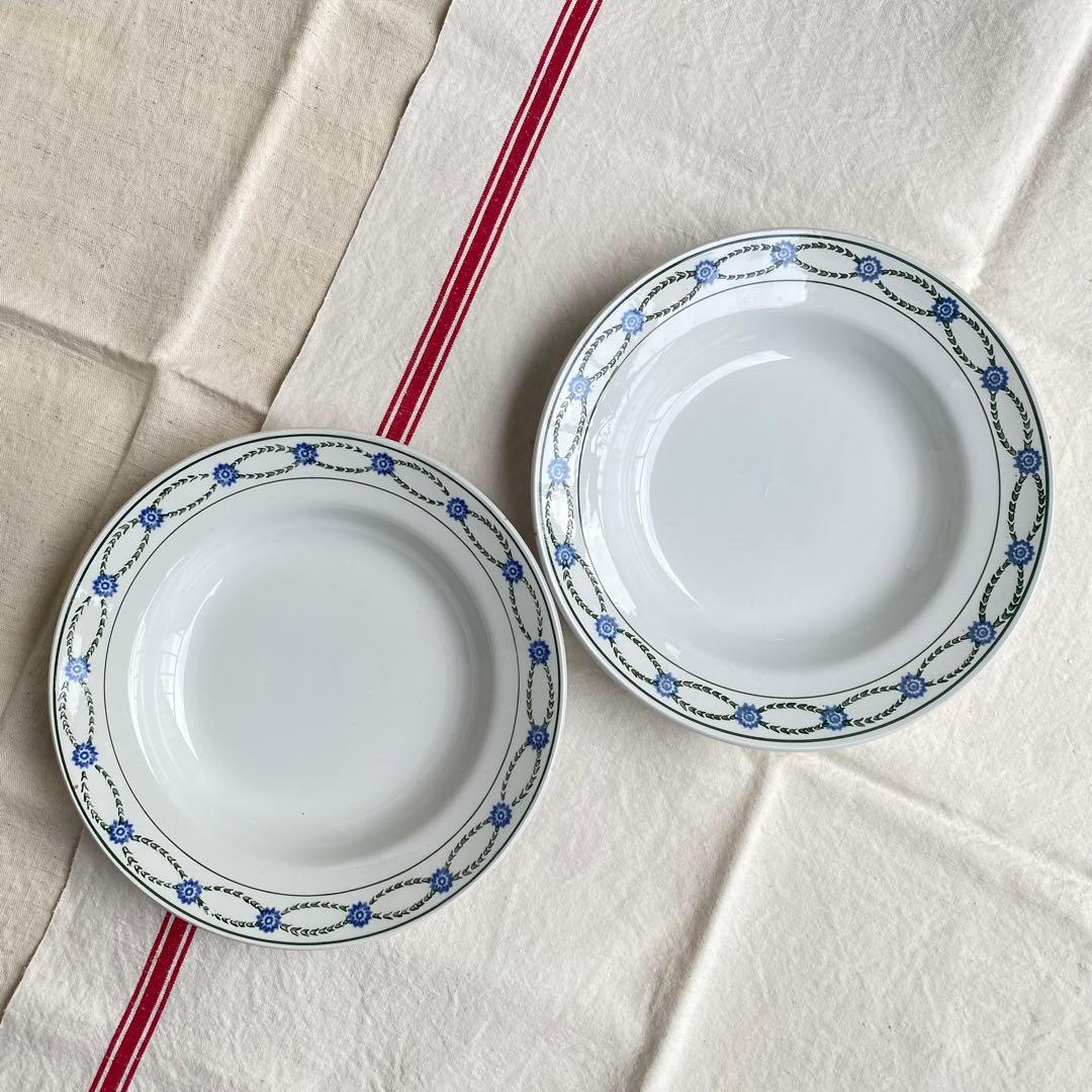 フランス アンティーク サンタマン ST.AMAND 深皿2枚セット