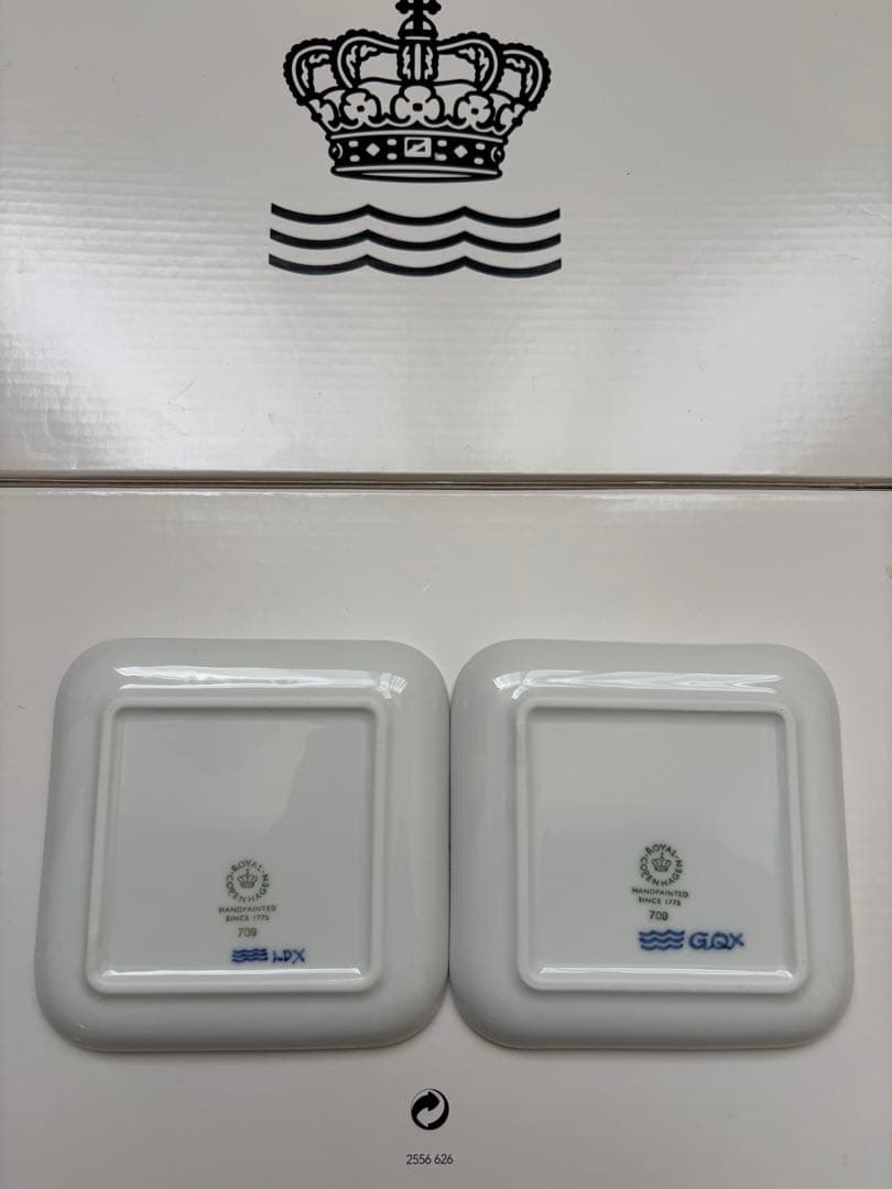 ロイヤルコペンハーゲン★アルファベットコレクションスモールスクエア皿 ２枚セット