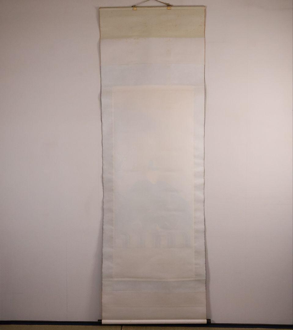 【真作】日本画 北沢利輝 菅公御尊像 菅原道真公 絹本 掛軸 二重箱 MB227