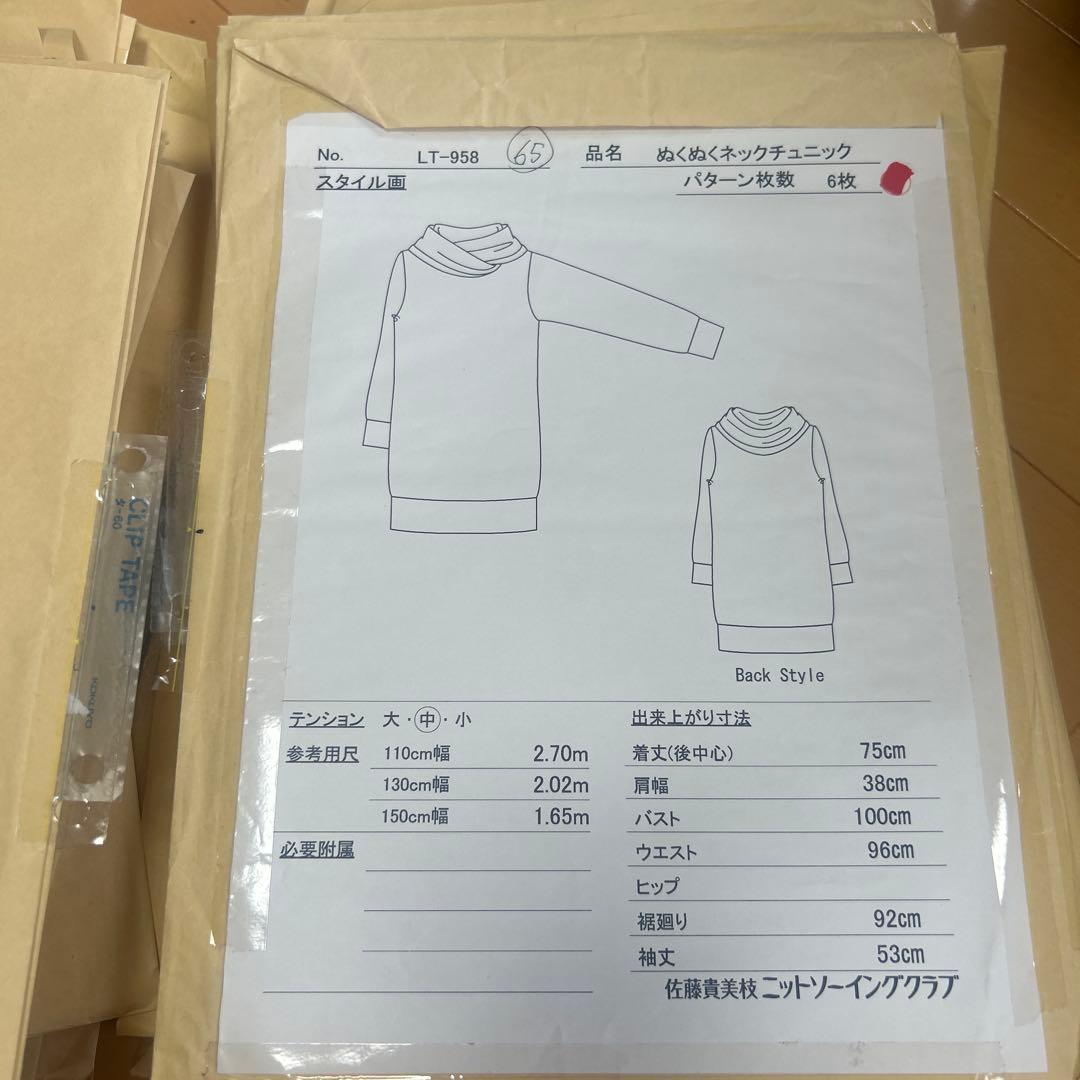 佐藤貴美枝ニットソーイングクラブの型紙