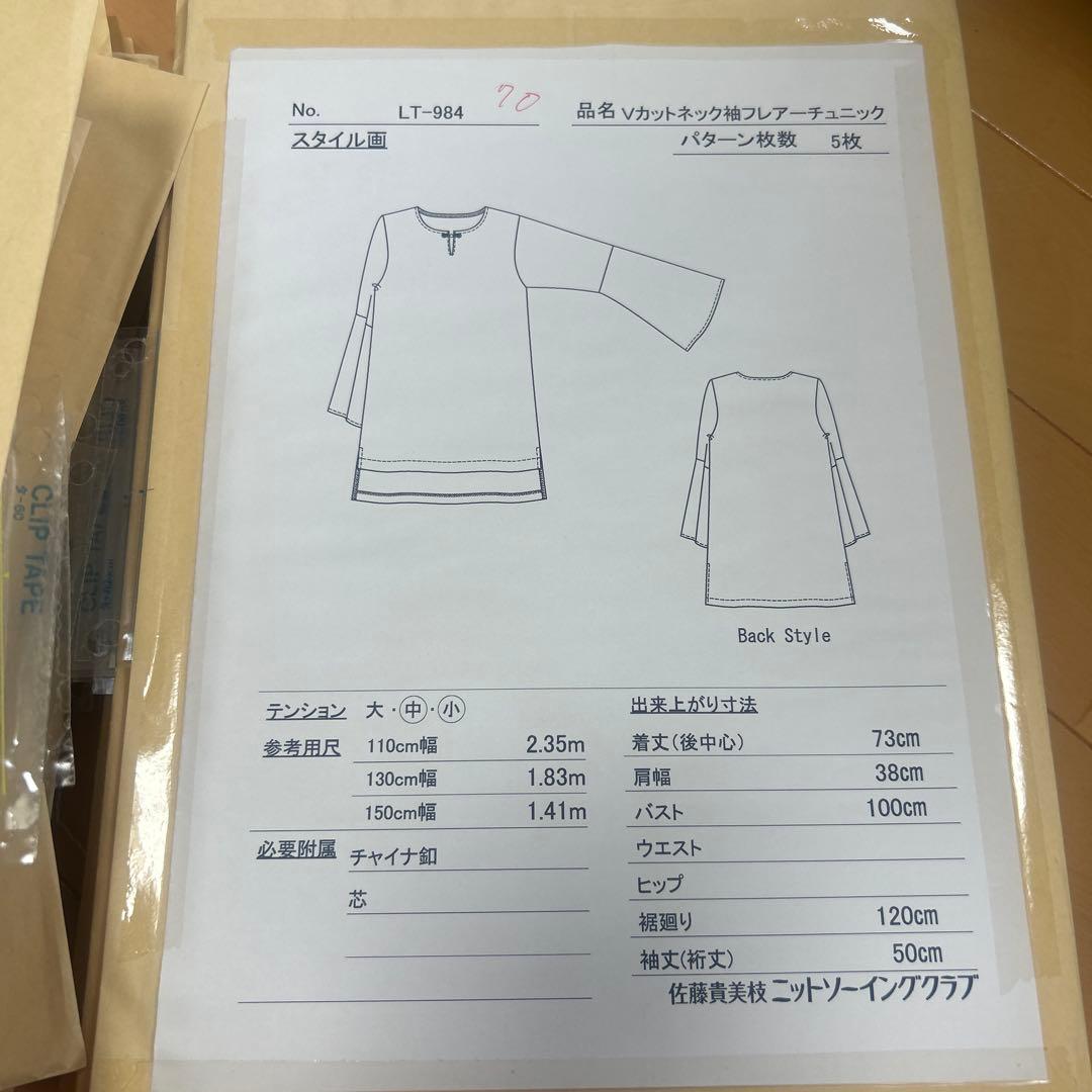 佐藤貴美枝ニットソーイングクラブの型紙