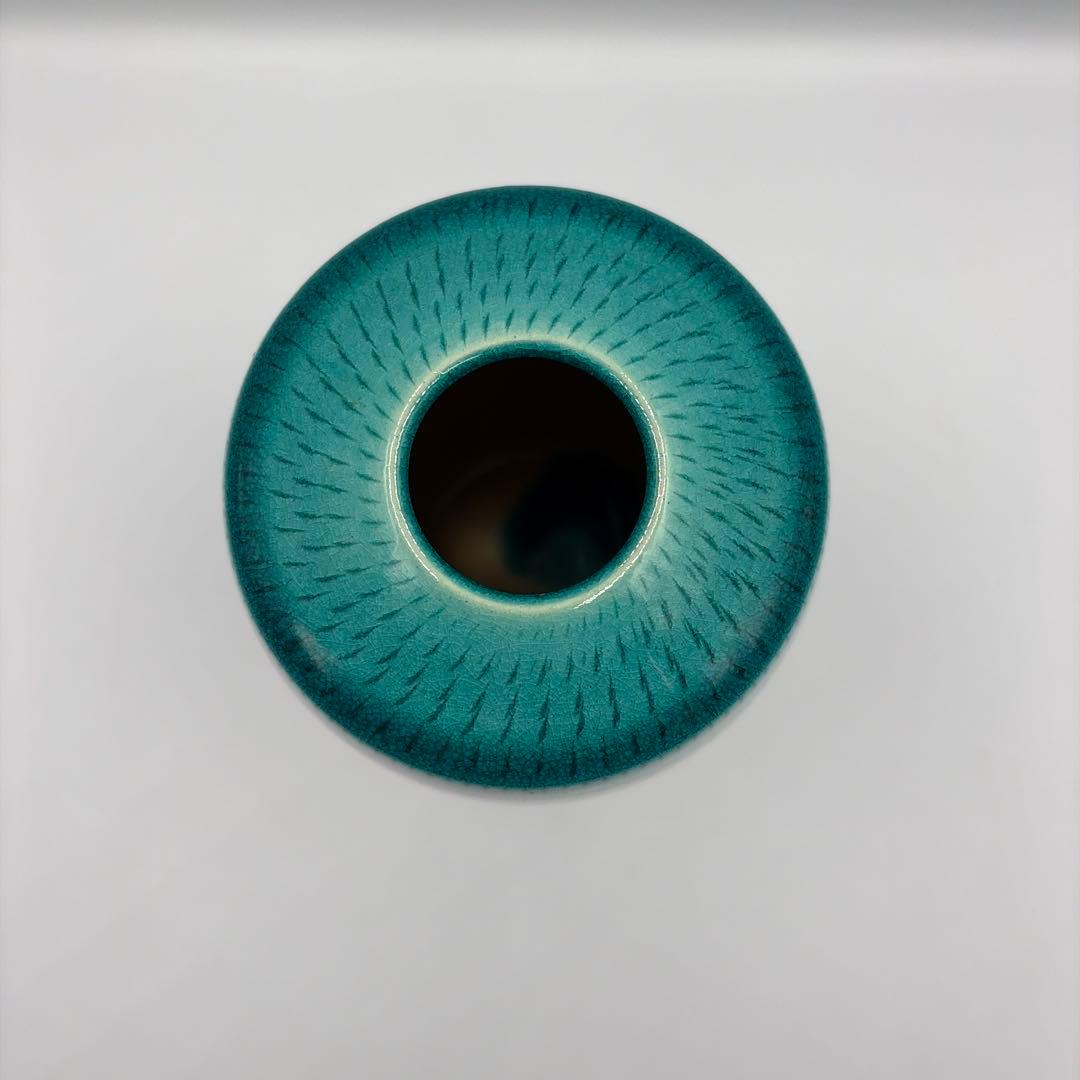 青塗　花瓶　花器　中国