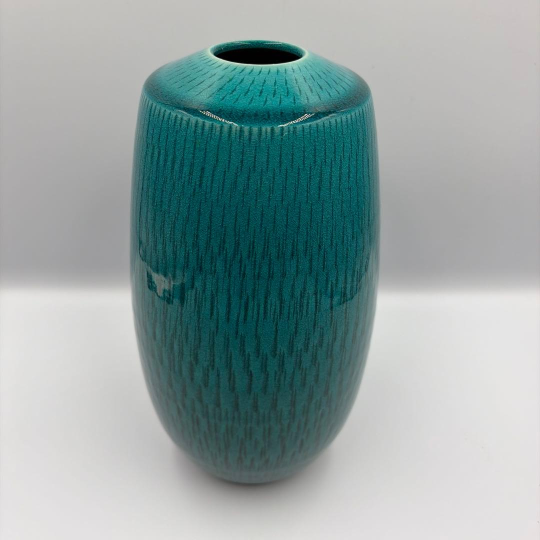 青塗　花瓶　花器　中国