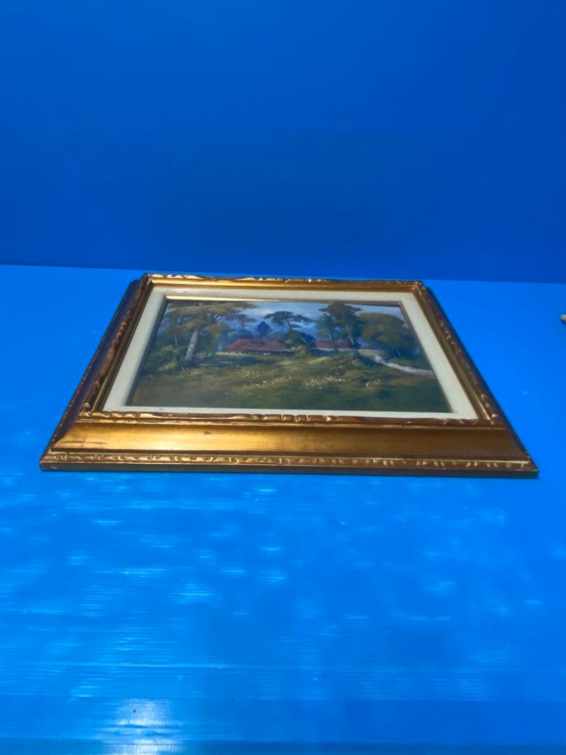 油彩画 油絵　軽井沢風景　山田國三郎　作　当時物　現状品