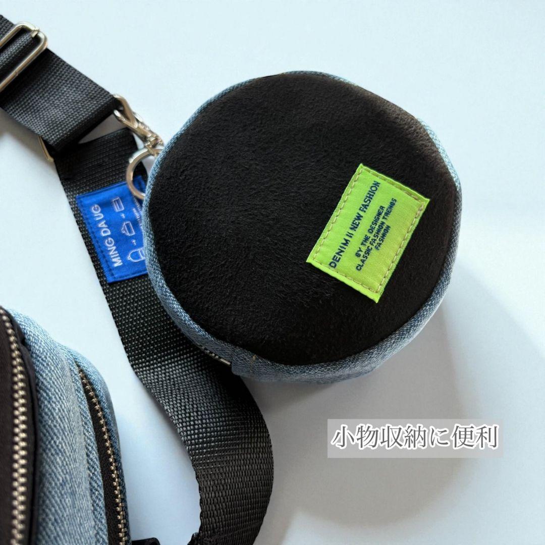 Wallet shoulder bag／ミニポーチ付／スエード×デニムリメイク