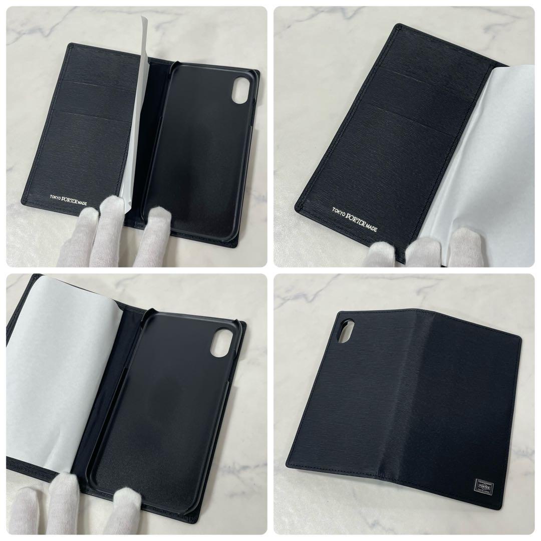 美品 PORTER CURRENT ワントーン ロゴ 手帳型 iPhoneケース