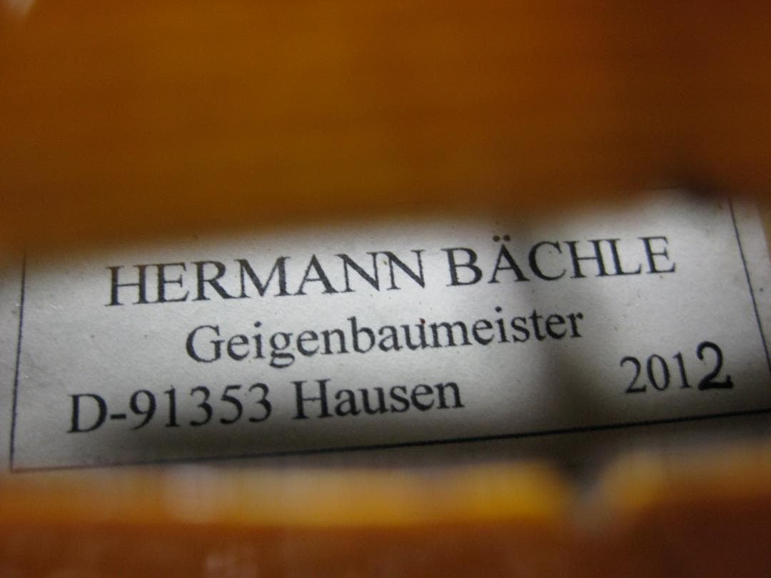 【新作ドイツ製1枚板】 Hermann Bachle 2012年製 バイオリン