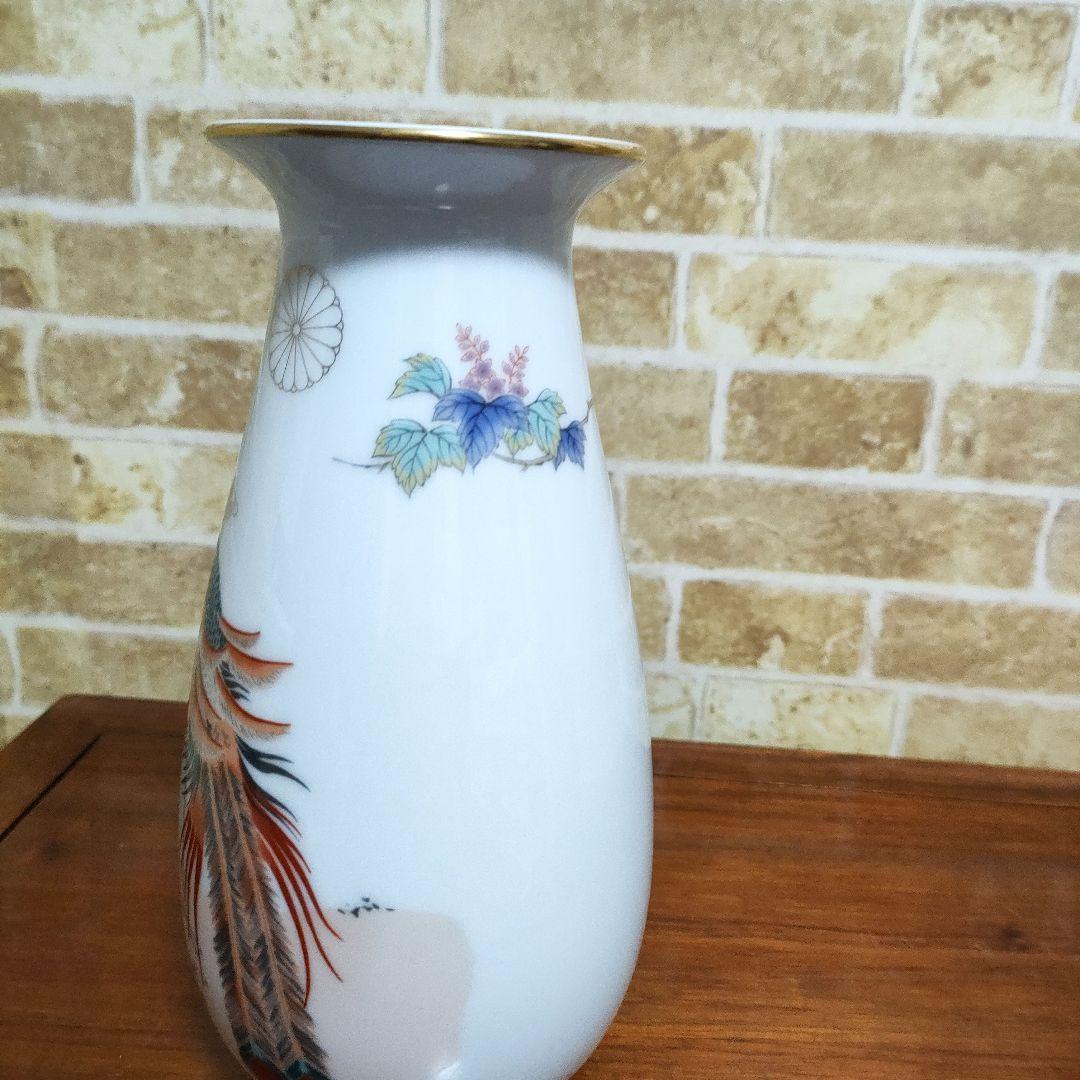 【希少】有田焼 宮内庁御用達 深川製磁 鳳凰絵花瓶 宇佐神宮 奉幣祭記念品