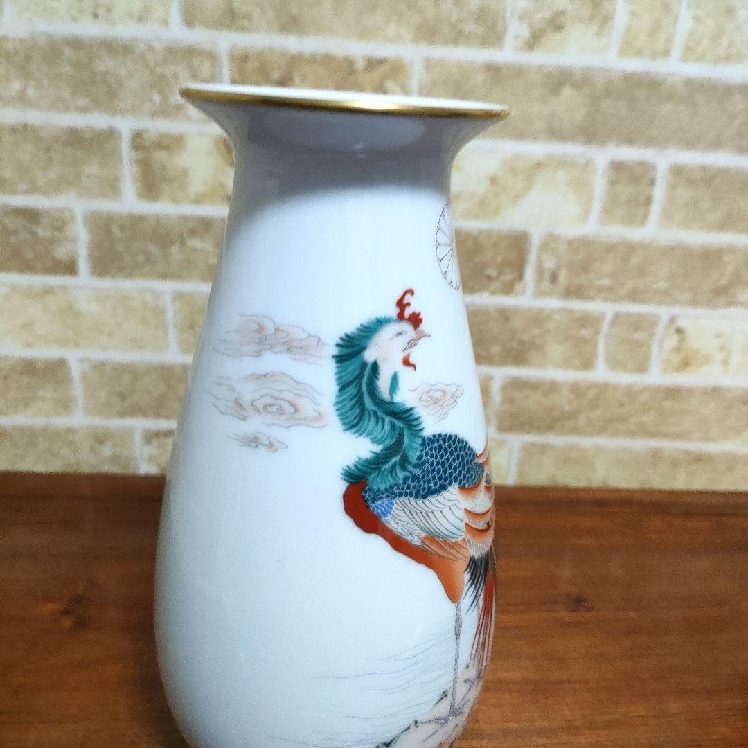 【希少】有田焼 宮内庁御用達 深川製磁 鳳凰絵花瓶 宇佐神宮 奉幣祭記念品