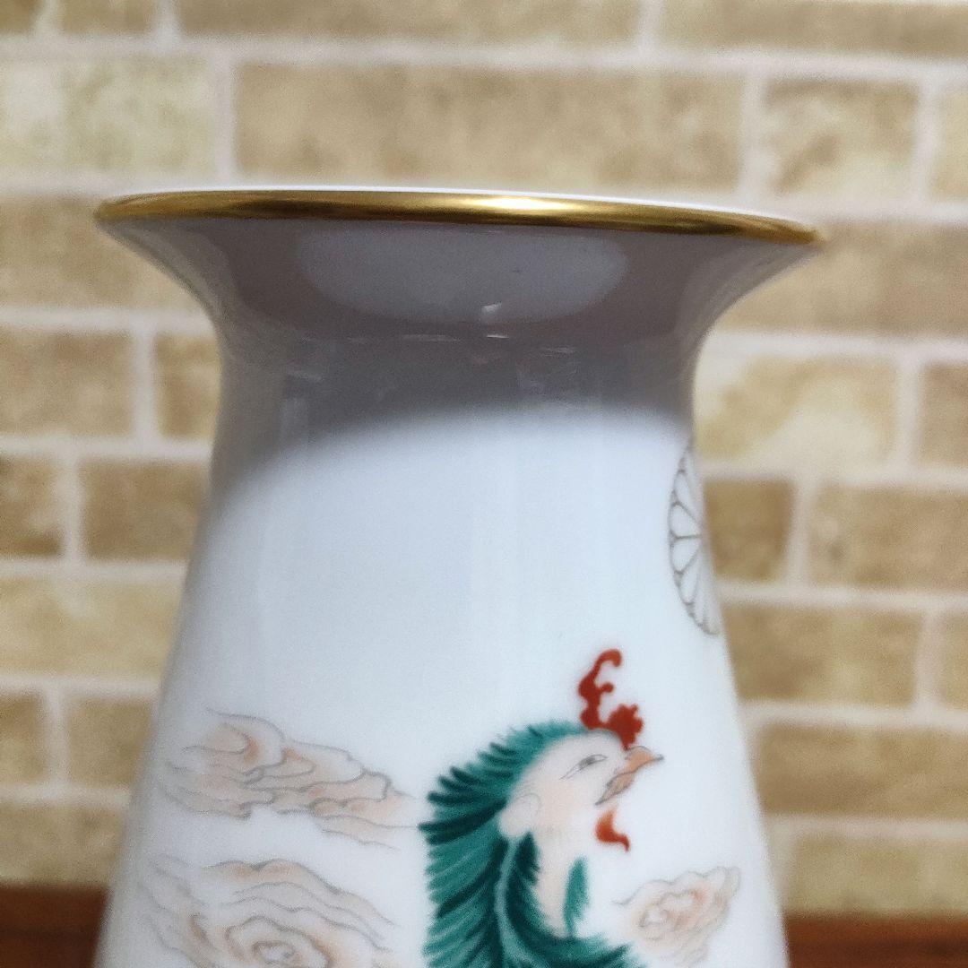 【希少】有田焼 宮内庁御用達 深川製磁 鳳凰絵花瓶 宇佐神宮 奉幣祭記念品